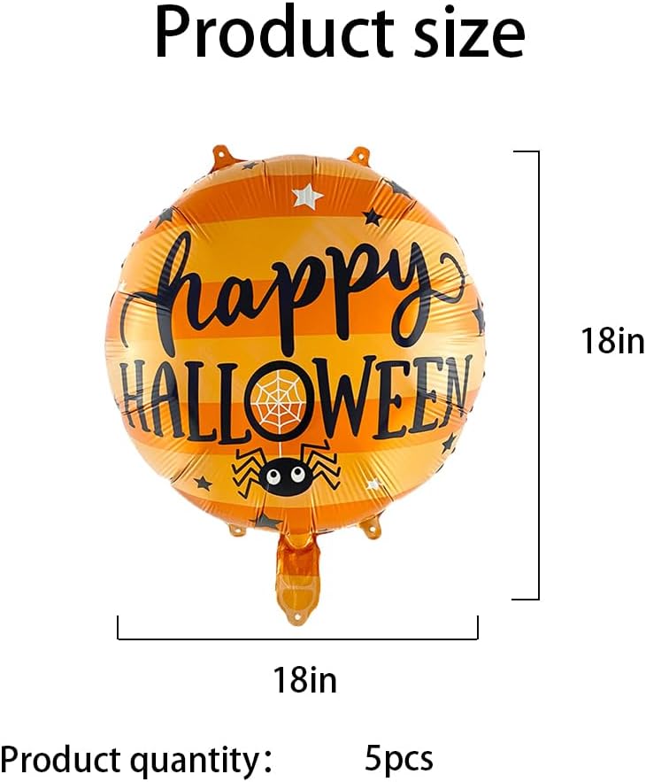 Globos de fuente de Halloween, globos de papel de aluminio de Halloween para suministros de fiesta temática de Halloween, decoraciones de fiesta de