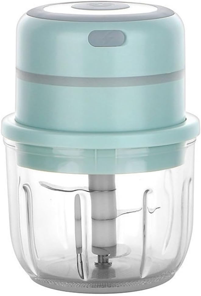 Batidor de ajo multifuncional de vidrio de 10.1 fl oz – Picador eléctrico ligero para trabajos pequeños (verde)