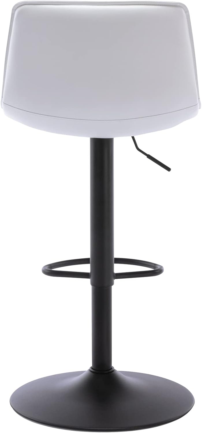 Brage Living Taburete de bar ajustable, moderno taburete giratorio de piel sintética con respaldo, silla de bar curva sin brazos para cocina,
