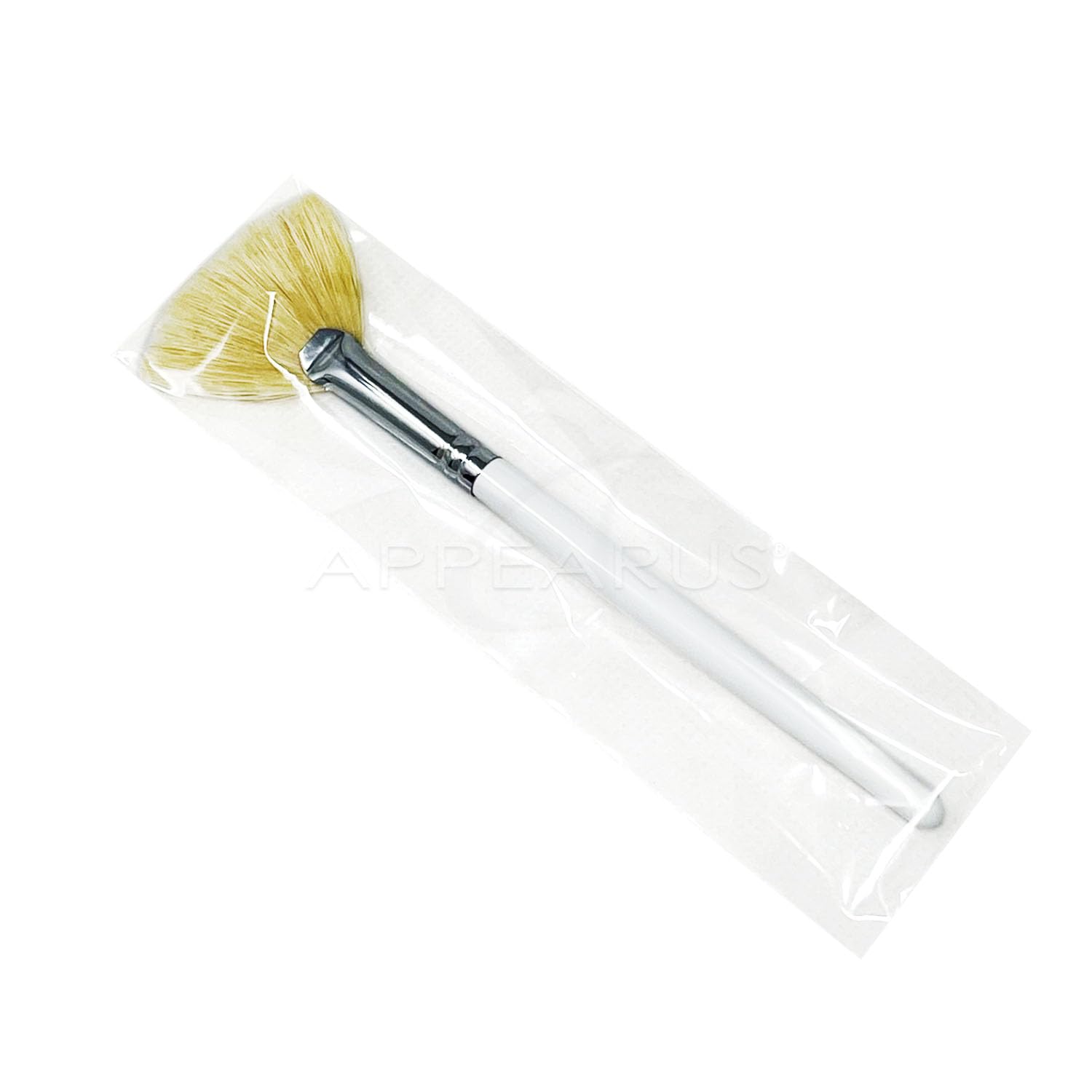 Cepillo de abanico para máscara facial, aplicador de máscara facial de cerdas de jabalí naturales para tratamientos de cáscara ácida, máscaras (1