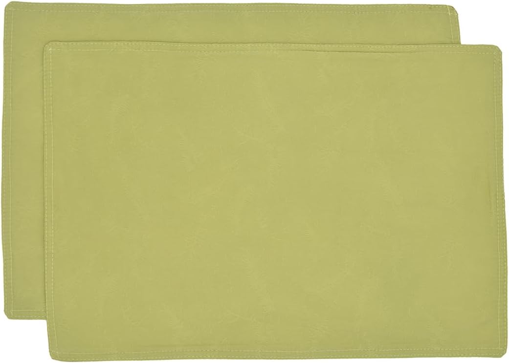 Sweet Pea Linens Juego de dos manteles individuales rectangulares de jacquard verde lima