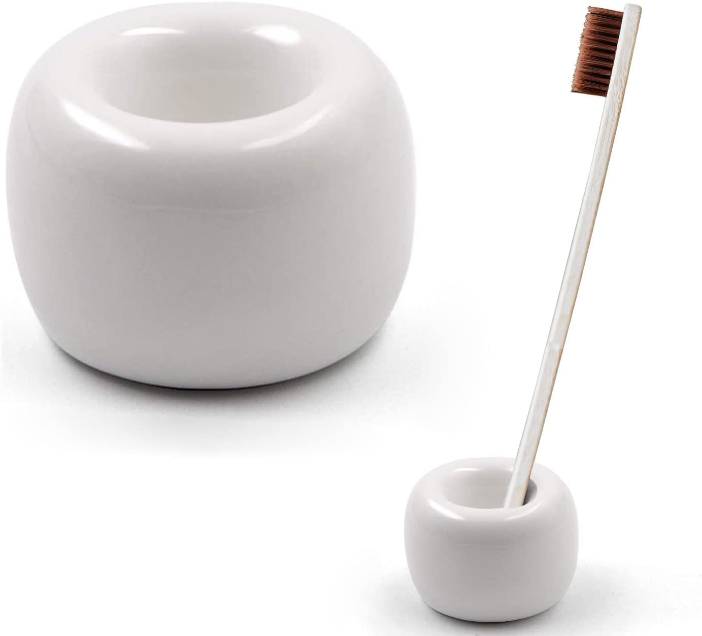3 piezas Mini Cerámica Hecho a Mano Pareja Cepillo De Dientes Soporte Soporte De Cepillo De Dientes Solo Cerámica Para Baños Encimeras De Vanidad –