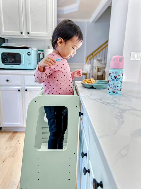 dadada Torre para niños pequeños  Taburete para niños con riel de seguridad  Taburete Montessori ajustable para niños  Torre de aprendizaje para