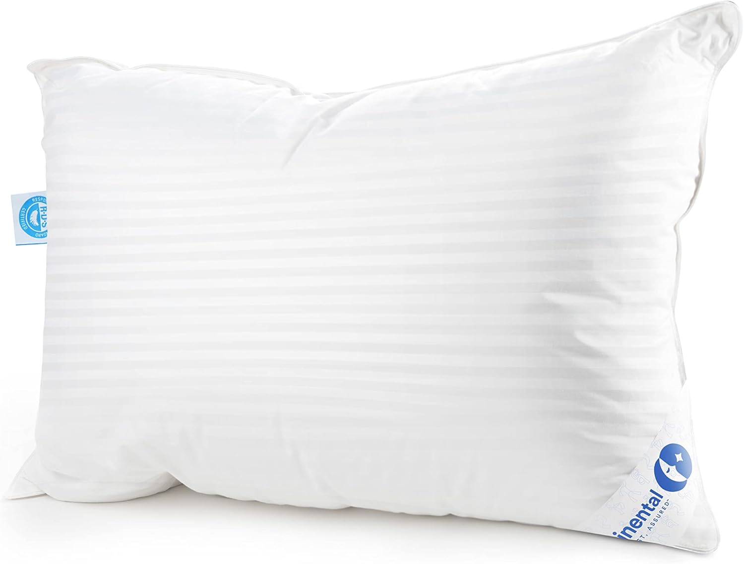 Máxima comodidad mediana con 700 de potencia de relleno, tamaño estándar, 20 x 26 pulgadas, almohada 100% de plumón de ganso blanco húngaro (20