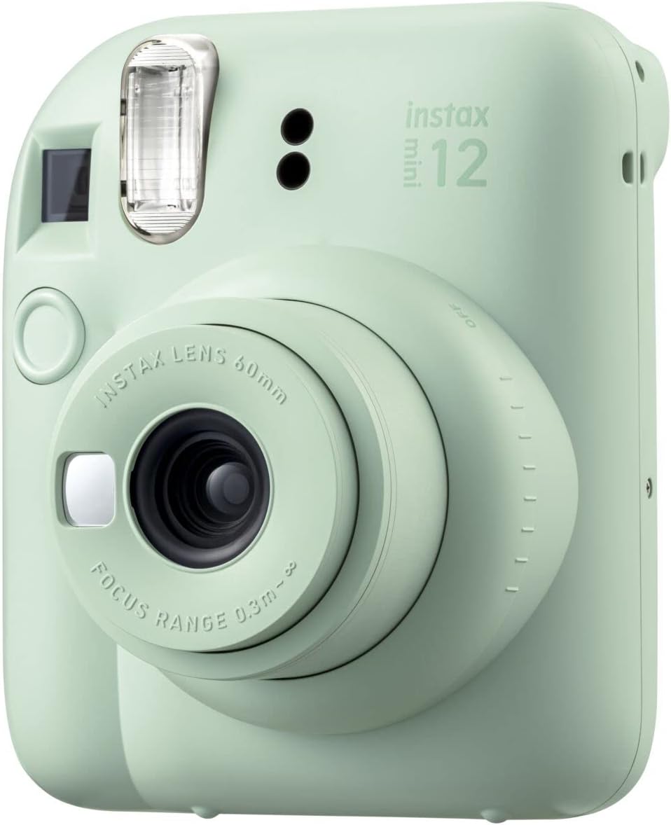 Fujifilm Cámara de película instantánea Instax Mini 12 (verde menta) + película instantánea Fuji Instax Mini – 40 hojas + paquete de regalo de