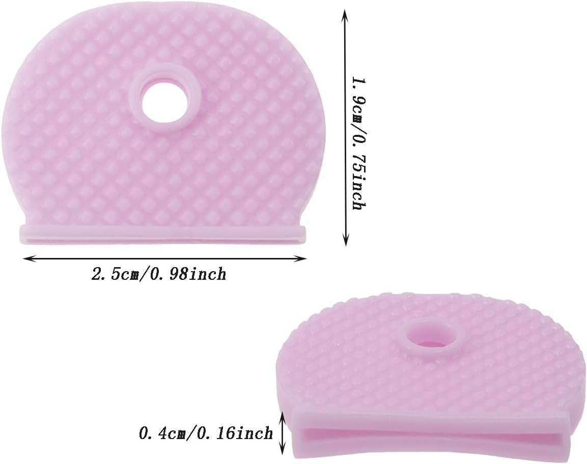 20 etiquetas para llaves de 1 x 0.79 x 0.16 pulgadas, protectores para llaves estándar de casa plana (morado)