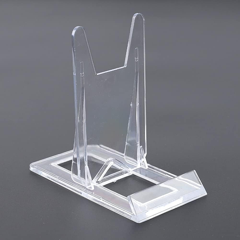 2 piezas de caballete acrílico soporte de exhibición de placa de plástico, mini caballete soporte de caballete soporte ajustable para fotos, soporte