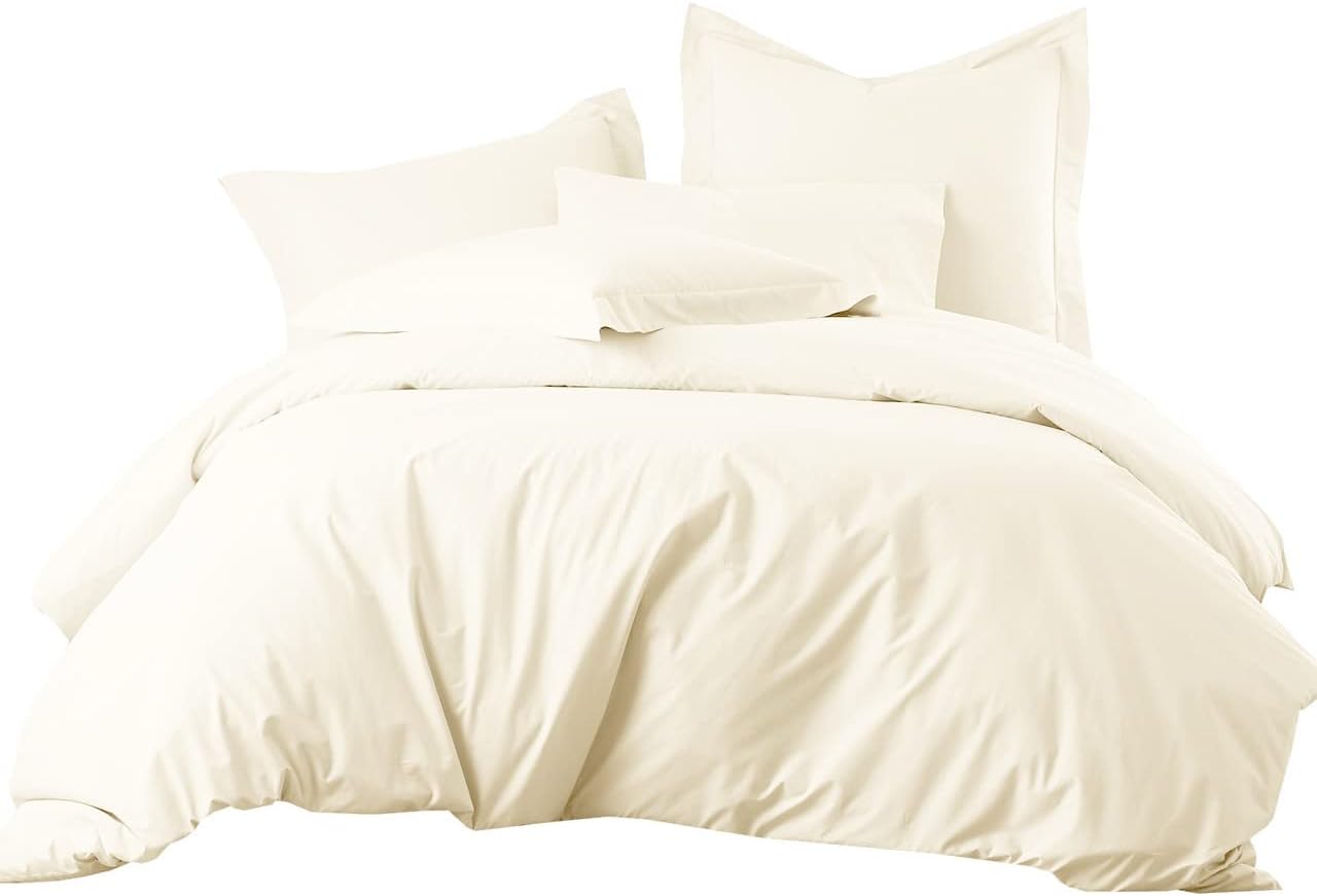 Royal Hotel Bedding Fundas de edredón de mezcla de algodón tamaño King, sin arrugas, suaves, frescas y transpirables, juego de funda de edredón de 3