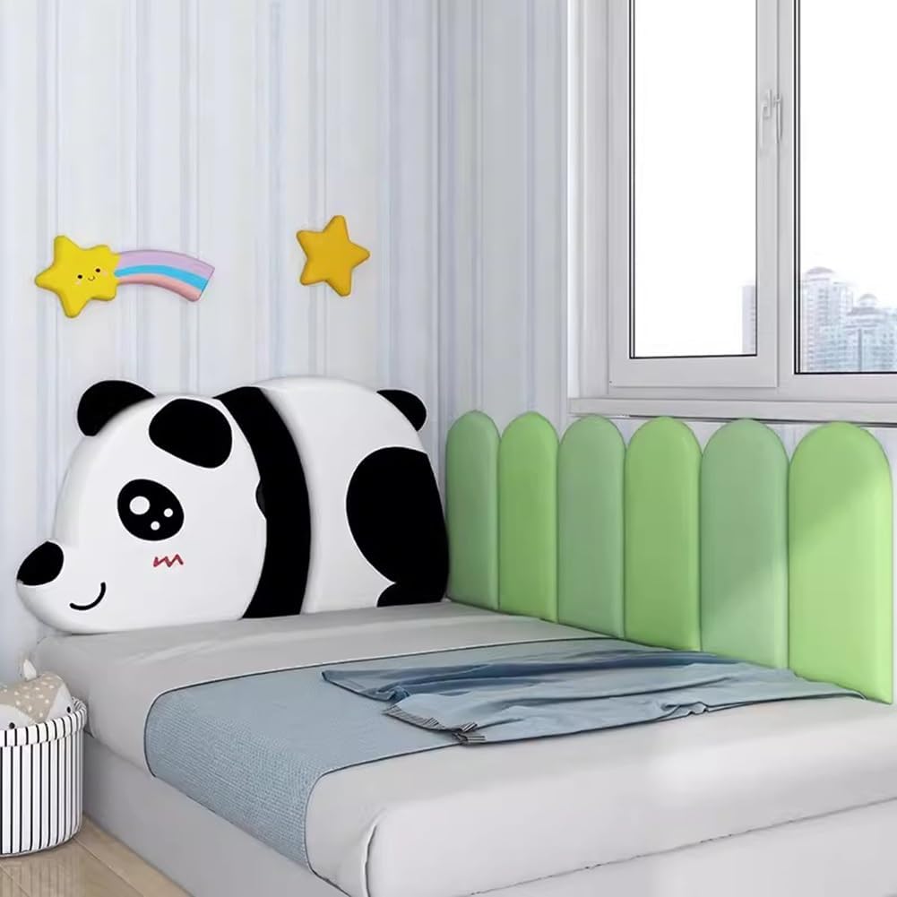 Paneles de pared 3D 3D de dibujos animados, papel tapiz suave anticolisión para cabecero de dormitorio de niños, acolchado de pared autoadhesivo,