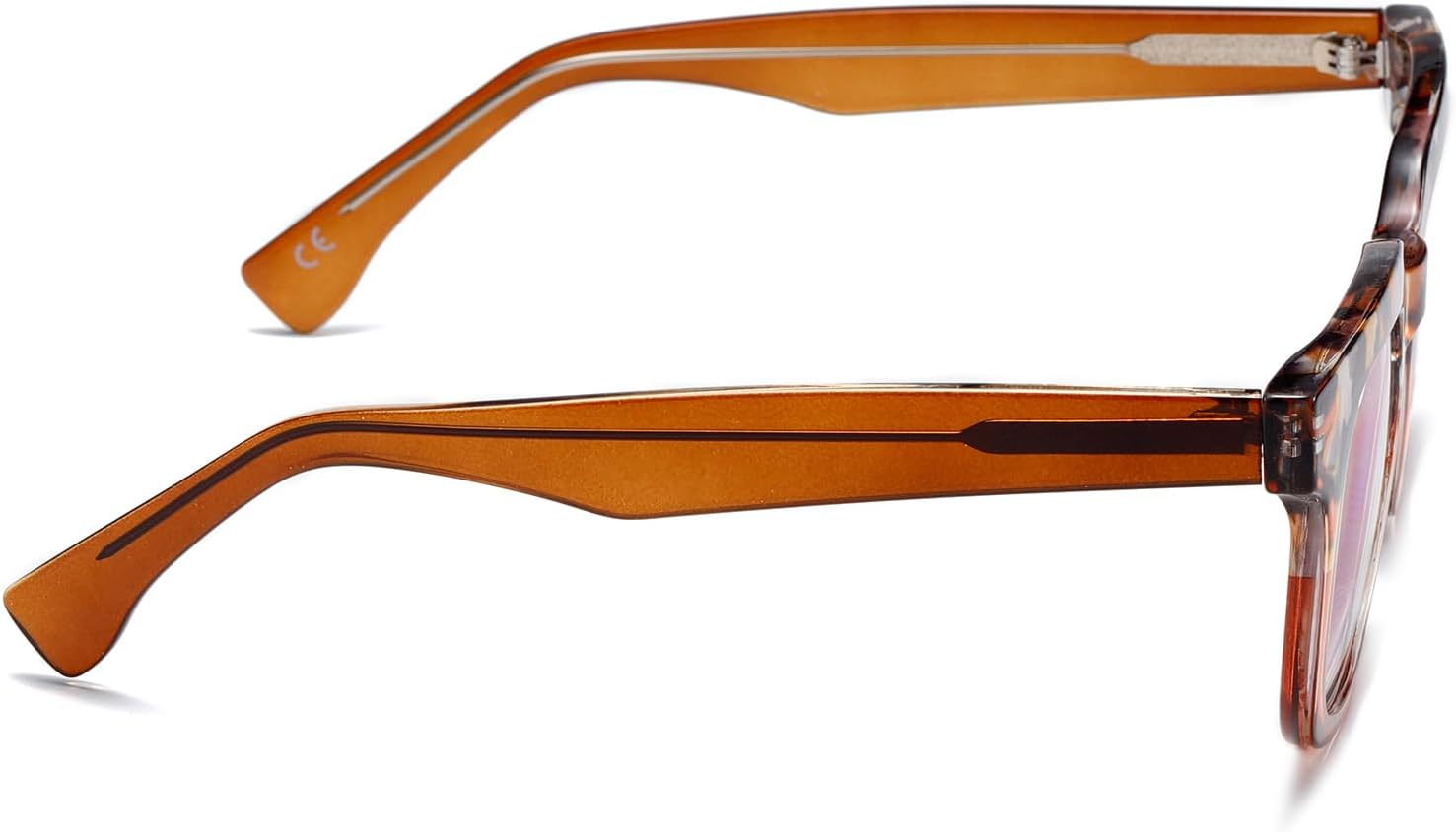 Viseng Gafas de lectura de moda con bloqueo de luz azul cuadrada para mujer del mundo del espectáculo con estilo +2.0 (naranja)