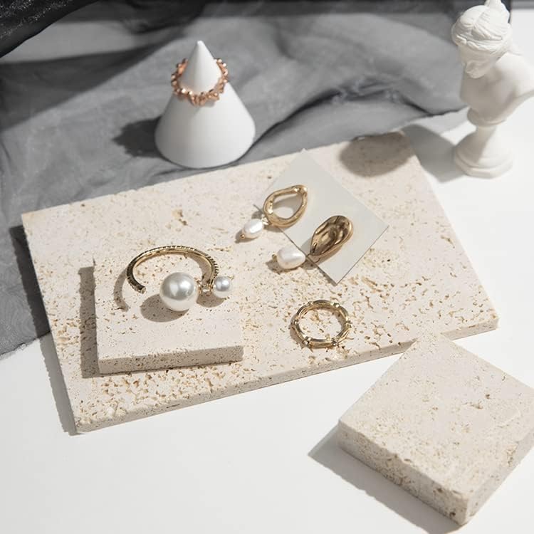 GISELA D Accesorios para fotos, adornos de piedra natural, bandeja de almacenamiento de cosméticos, lápices labiales, joyas, decoración de tiro,