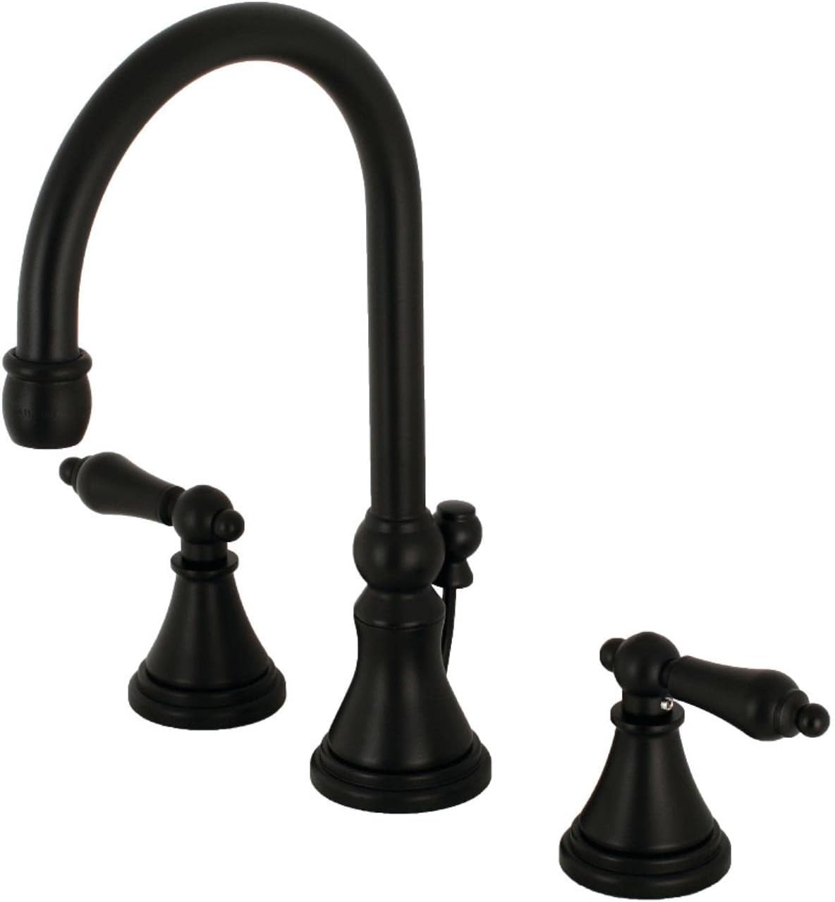 Kingston Brass KS2980AL Governor – Grifo de baño generalizado, 6-12 pulgadas, negro mate