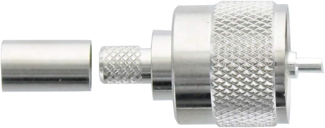 MPD Digital RG8x-W-PL259-4ft Cable de antena VHF RF CB y AIS Mini-8 puente coaxial Teflon plateado PL-259 4′