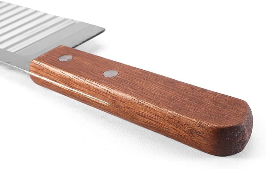 ZOSTLAND Cortador ancho de acero inoxidable, cuchillo para picar ensalada de verduras, herramienta de corte para cortar papas fritas, cuchillo