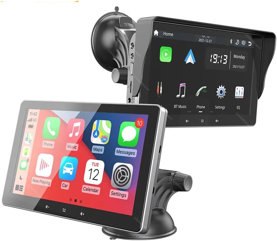 Radio de coche de 7 pulgadas con Apple Carplay y Android Auto inalámbrico estéreo IPS pantalla táctil con Bluetooth manos libresMirror LinkGoogle y
