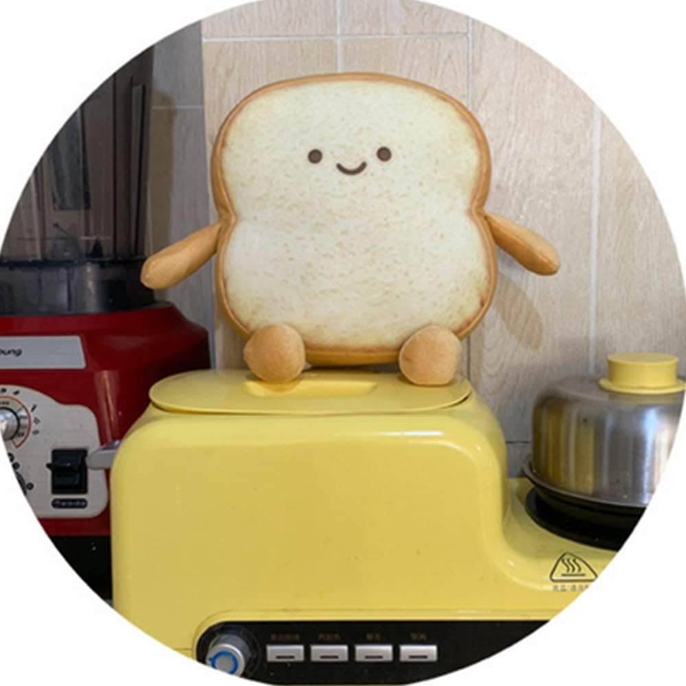 Almohada de pan tostado, divertida almohada de peluche con forma de pan, almohada de expresión facial suave para sofá, para niños y adultos, regalo
