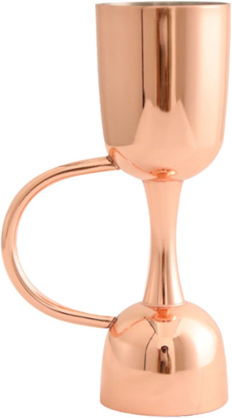 Jigger de cóctel para bartending, 0.7 fl oz1.7 fl oz Bartending Herramientas de medición de alcohol de acero inoxidable doble jigger con mango (oro