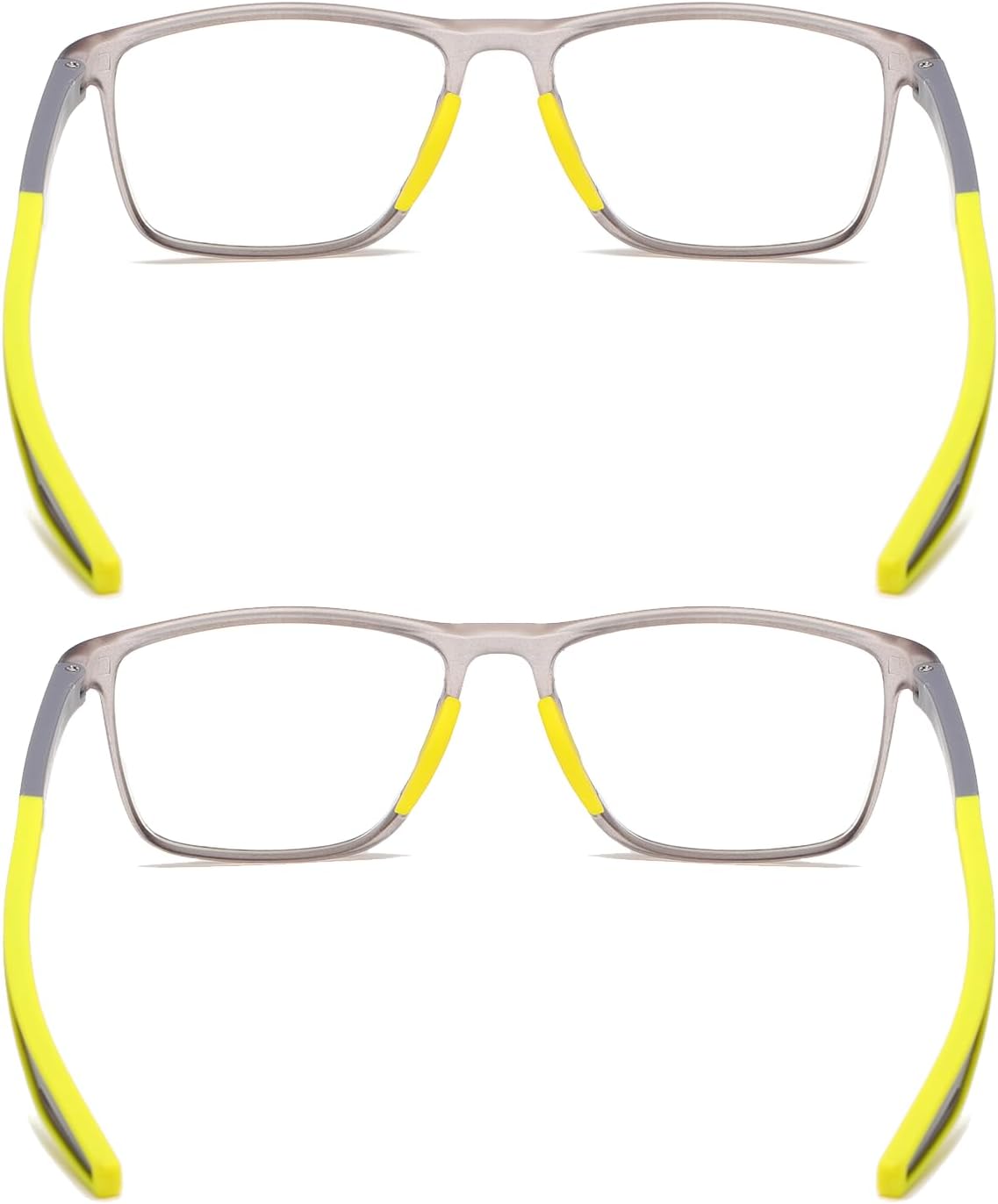JOON-joon Gafas de lectura para hombre, 2 pares, estilo deportivo, cómodas y flexibles, con bloqueo de luz azul, lectores para hombres
