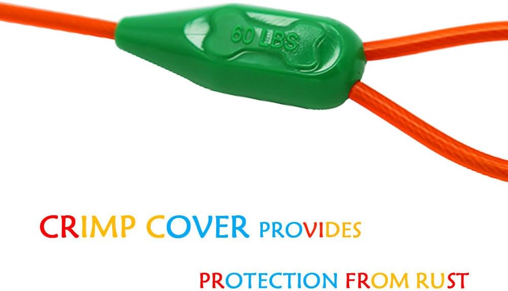 Petest Cable de amarre de 15 pies con cubierta de crimpado para perros medianos de hasta 60 libras