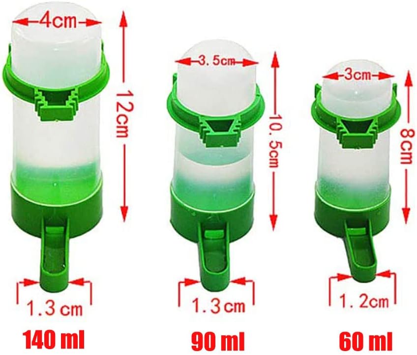 6 botellas automáticas de agua para pájaros, botella de agua para pájaros, dispensador de alimentos para colgar en jaula de pájaros para loros,