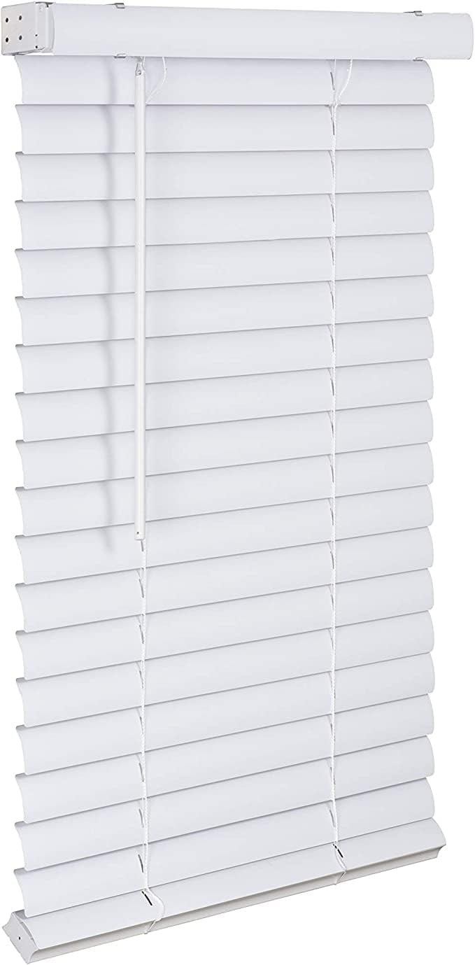 Lotus & Windoware Persiana de vinilo sin cables, de 2 pulgadas, 11 pulgadas de ancho x 72 pulgadas de largo, color blanco (RTX1172WH)