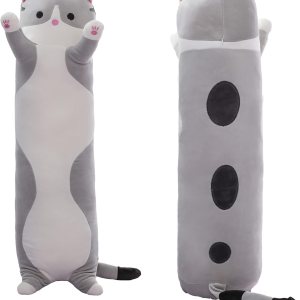 Linda almohada larga para el cuerpo de gato de peluche de animales de peluche para niñas y niños, almohada de peluche Kawaii para mascotas Linda almohada larga para el cuerpo de gato de peluche de animales de peluche para niñas y niños, almohada de peluche Kawaii para mascotas