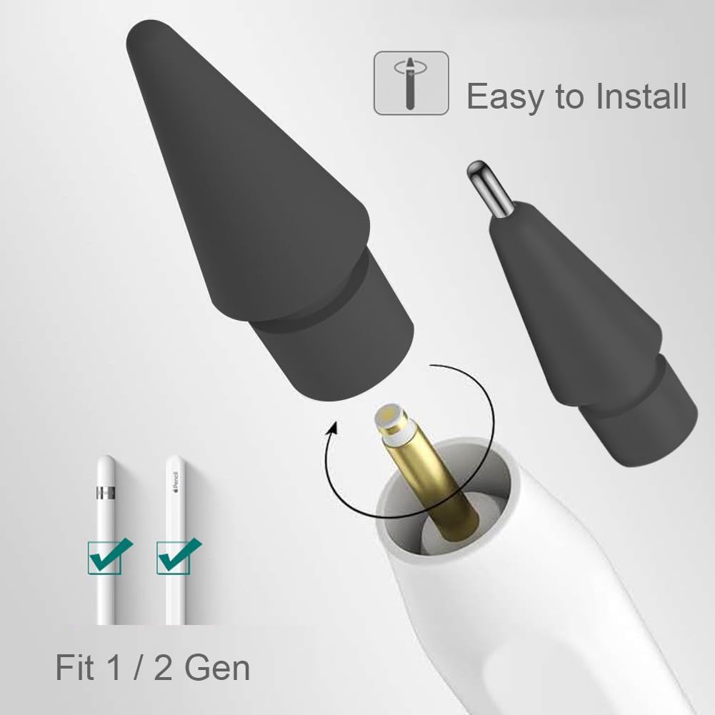 Puntas de repuesto para Apple Pencil, bolígrafo mejorado como metal delgado con control preciso de punta fina para Apple Pencil 21 Gen, accesorios