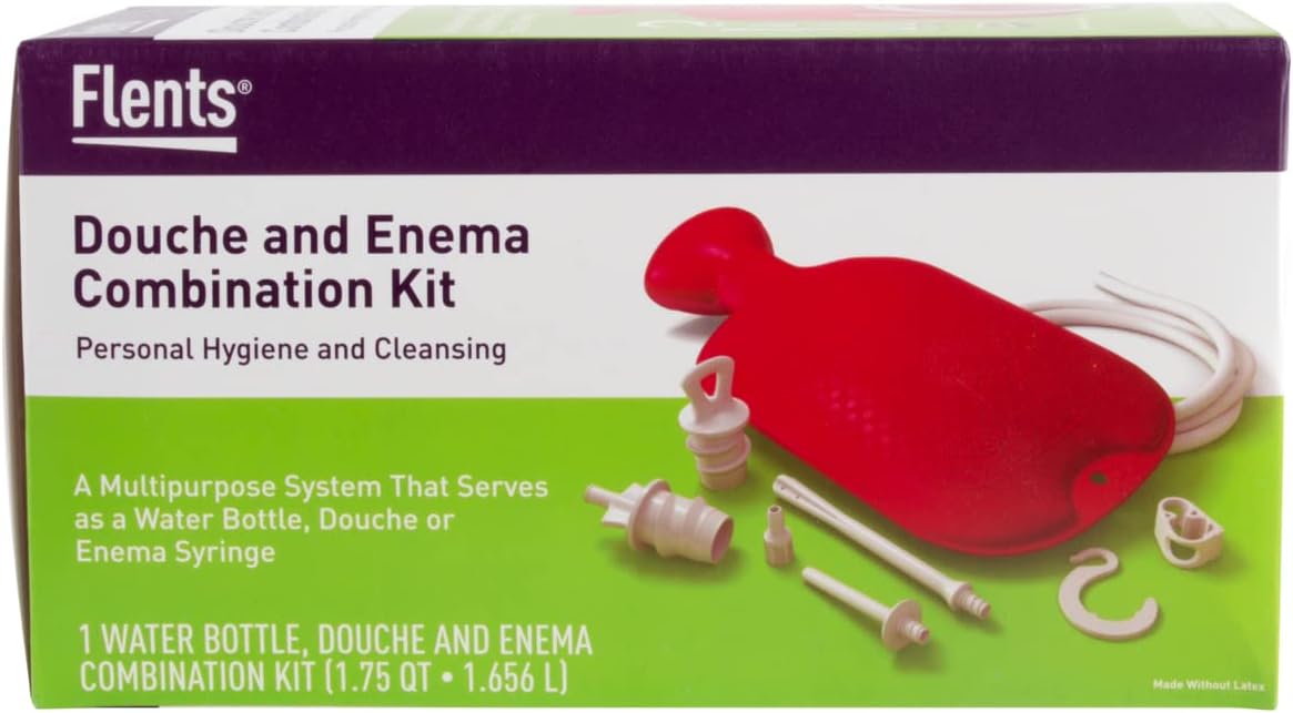 Flents Kit de combinación Douche and Enema para hombres y mujeres gran capacidad sistema de limpieza multiusos fabricado con material cómodo rojo - Imagen 10