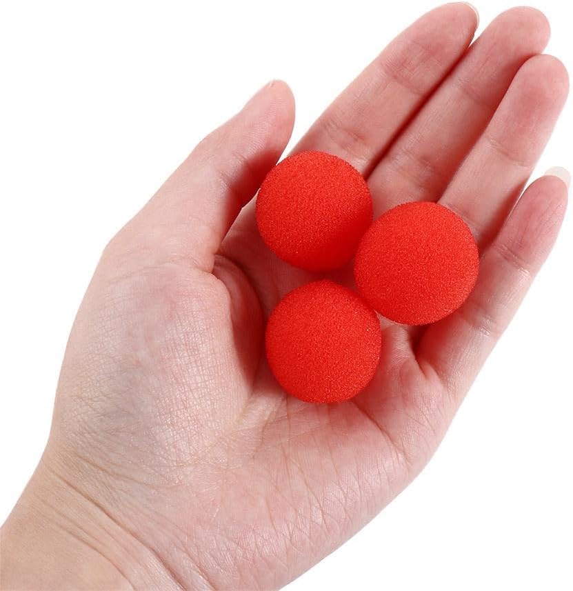 10 piezas de esponja roja suave, bola de esponja mágica, accesorios mágicos, accesorios mágicos, esponja de comedia de 1.0 in1.4 in1.8 in (1.8 in)
