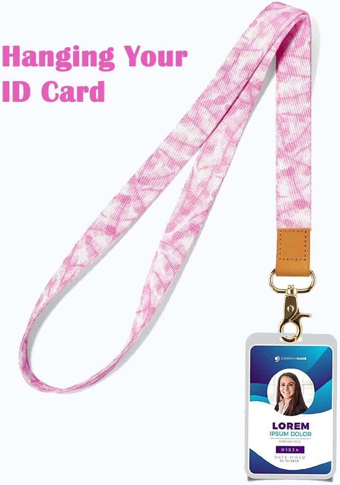 Stylish Colorful Wristlet Keychain for Women and Men,Cute Patterns Lanyard for ID Badges and Keys with 2 Keyrings