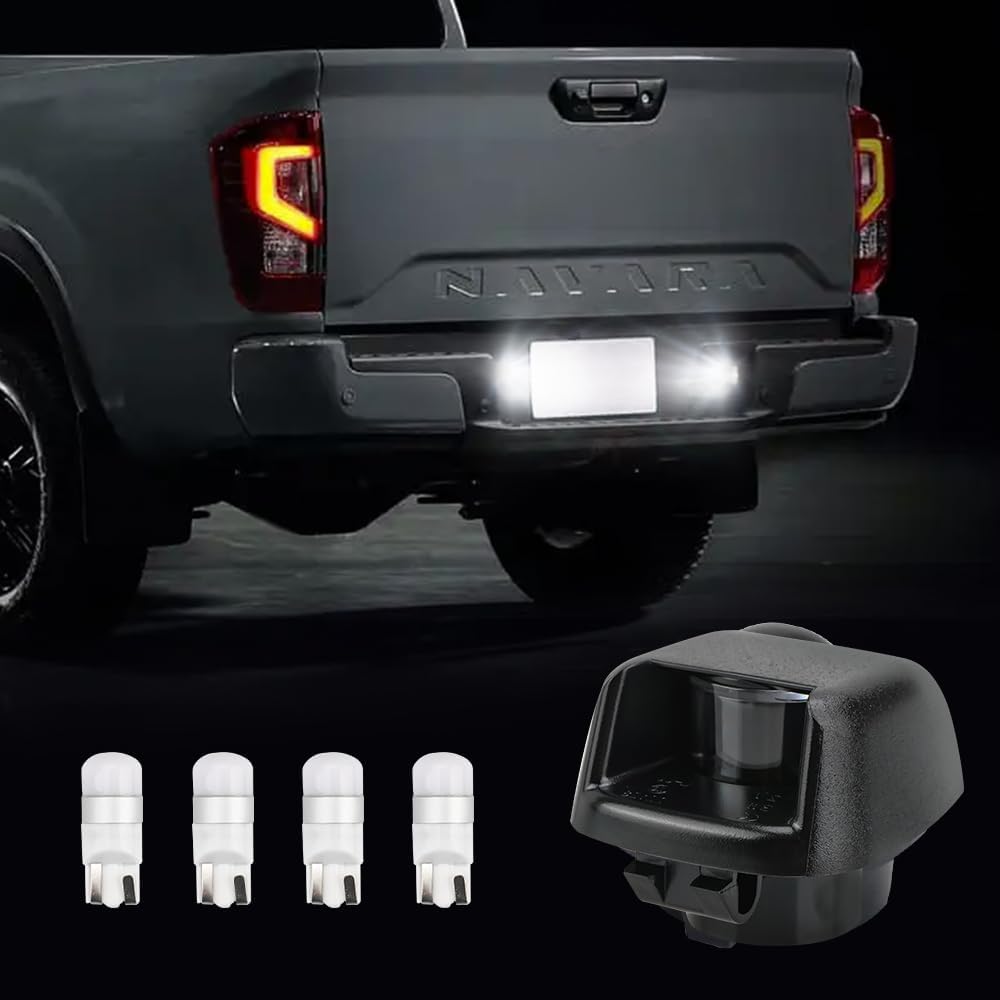 Bestview Carcasa plateada para matrícula, repuesto de montaje de lámpara de etiqueta compatible con Nissan Frontier Armada Titan Xterra, Suzuki