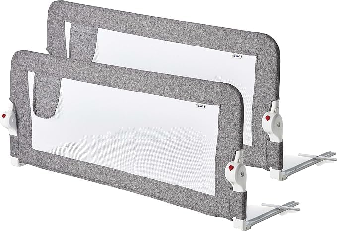 Plushy Kids Paquete de 2 rieles de cama para niños pequeños, plegables y extralargos, protector de riel de seguridad para cuna con anclaje