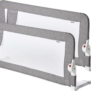Plushy Kids Paquete de 2 rieles de cama para niños pequeños, plegables y extralargos, protector de riel de seguridad para cuna con anclaje Plushy Kids Paquete de 2 rieles de cama para niños pequeños, plegables y extralargos, protector de riel de seguridad para cuna con anclaje