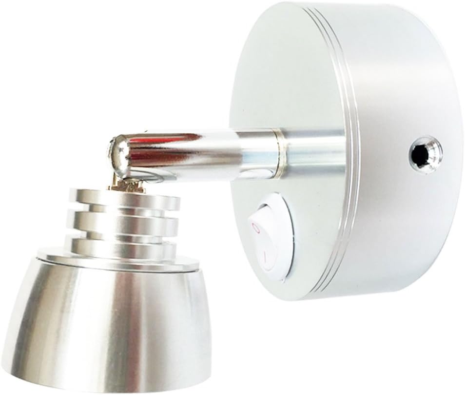 Luz de lectura automática de metal para cama  12 V ajustable direccional luz de noche segura para niños  Luz LED de libro cepillada conmutada 3 W