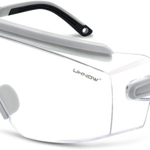 UKNOW Anteojos de seguridad sobre lentes, gafas de seguridad antivaho protección ocular envolvente, gafas protectoras ANSI Z87.1 UKNOW Anteojos de seguridad sobre lentes, gafas de seguridad antivaho protección ocular envolvente, gafas protectoras ANSI Z87.1