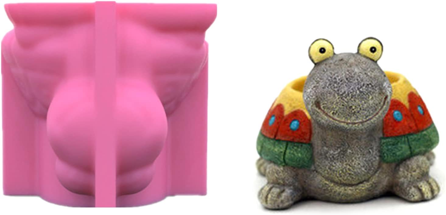Molde de silicona para macetas de tortuga, molde de resina para suculentas, animales, divertido, lindo escritorio, hogar, D, maceta, moldes de