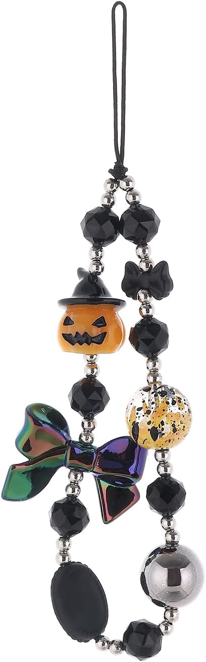 Cordón de teléfono con abalorios y dije de 6 piezas para la muñeca, con diseño de frutas, estrellas, perlas o arco iris para mujeres y niñas.