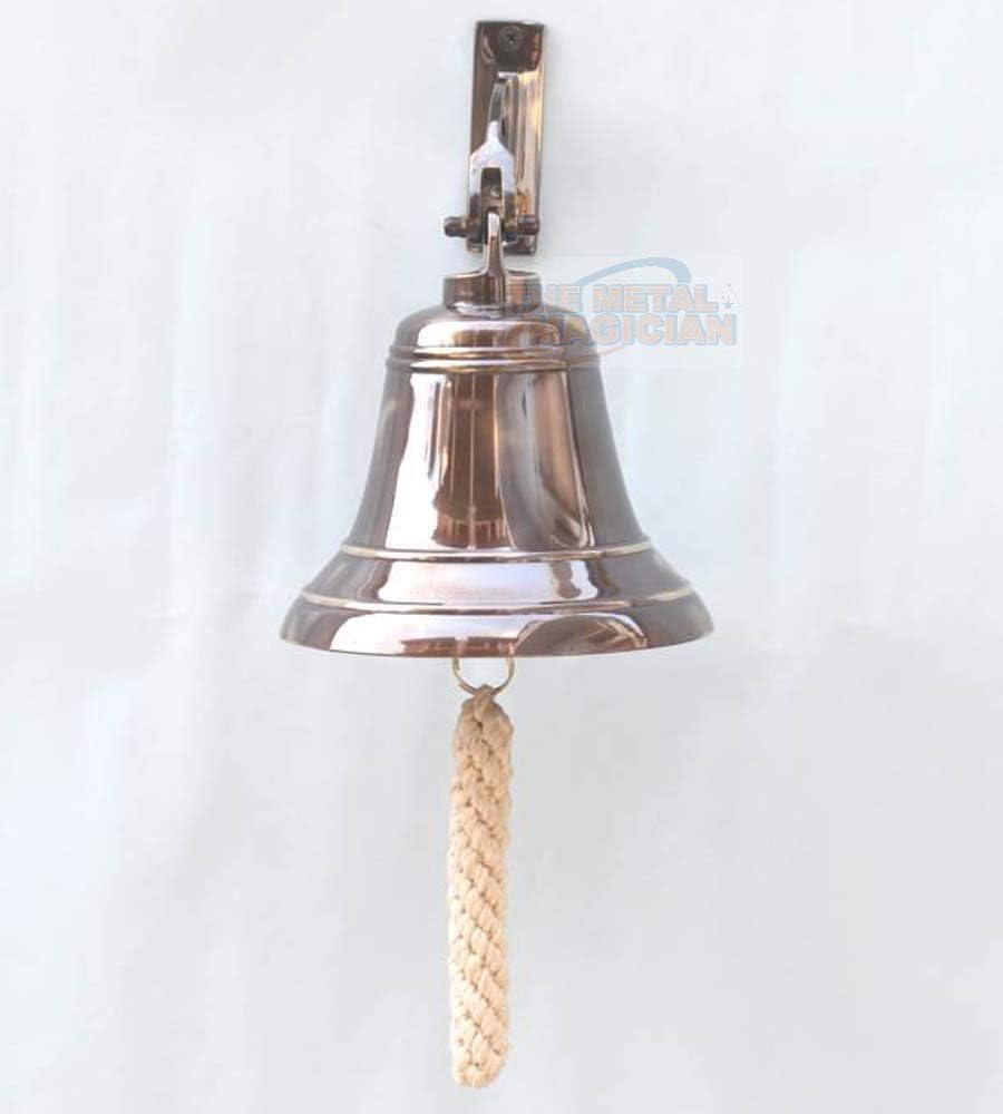 Campana colgante de latón macizo de 6 pulgadas con acabado de bronce, perfecta para cena, interior, exterior, escuela, bar, recepción, último pedido