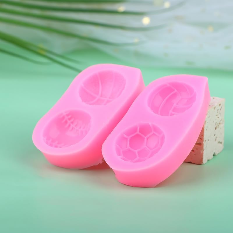 Molde de silicona para baloncesto, béisbol, voleibol, fútbol, bricolaje, Sugarcraft, magdalena, molde para hornear, fondant, pastel, herramienta de