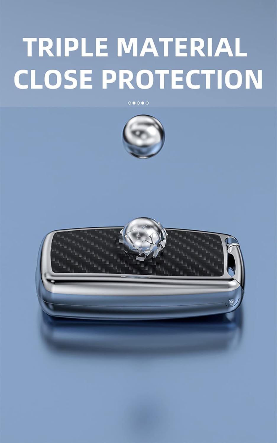 ontto Funda para llavero VW, diseño de carbono, antiarañazos, compatible con Volkswagen Jetta Golf Polo MK6 Passat Tiguan Beetle, color negro