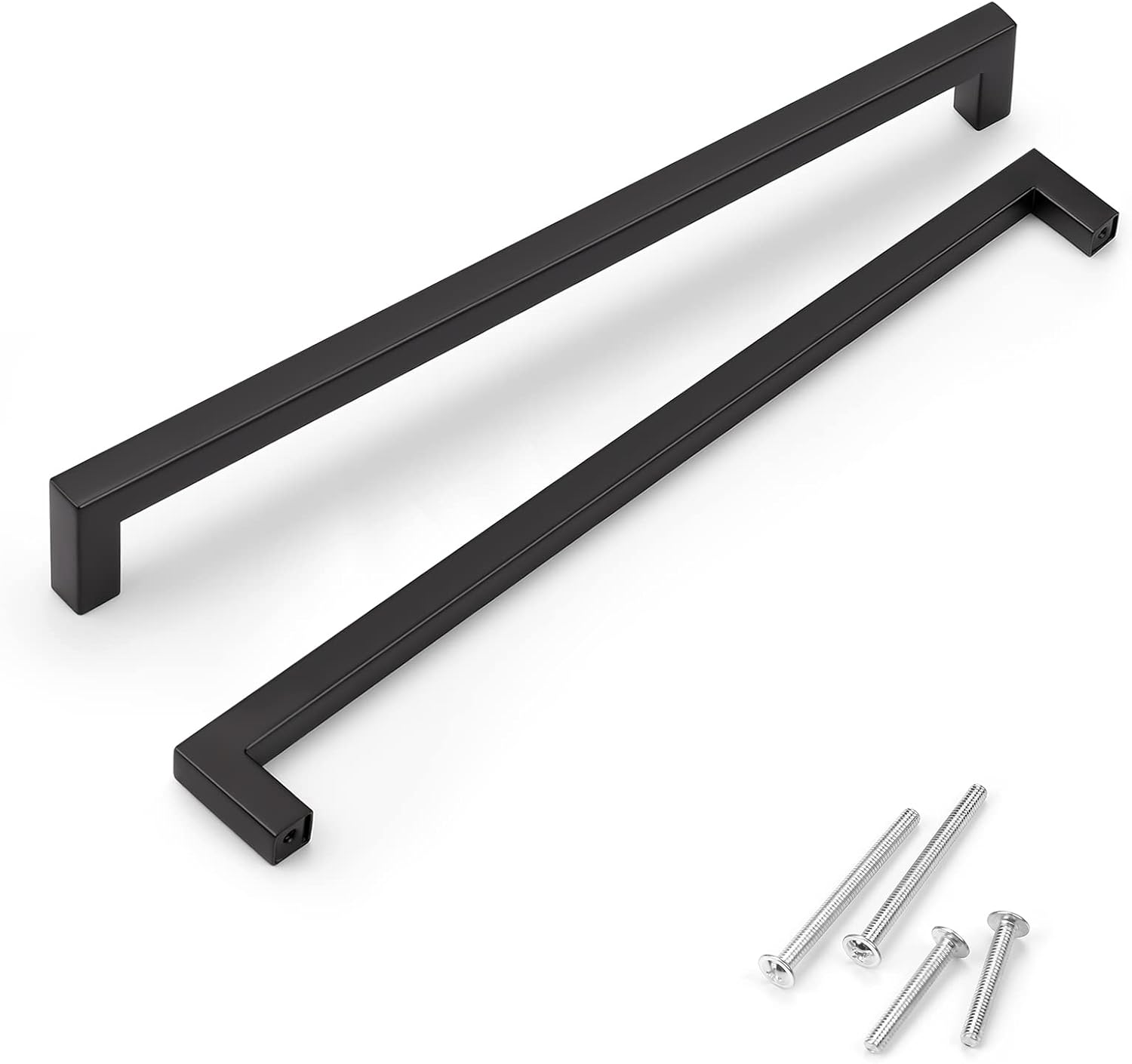 Juego de manijas de puerta de acero inoxidable de 12 de ancho, esquinas cuadradas, para armario de cocina