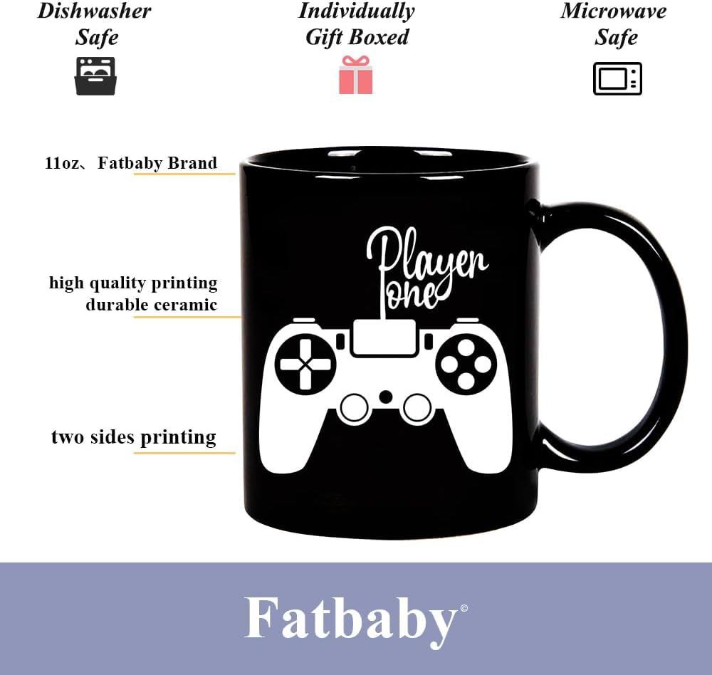 Taza para parejas Player One Player Two Gamer, regalos para parejas, regalos para novio, novia, día de San Valentín, aniversario, cumpleaños,