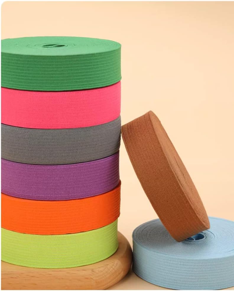 Banda elástica para coser, banda elástica de color para peluca, bandas elásticas de 1 pulgada, 16 yardas, banda elástica de punto, banda elástica,