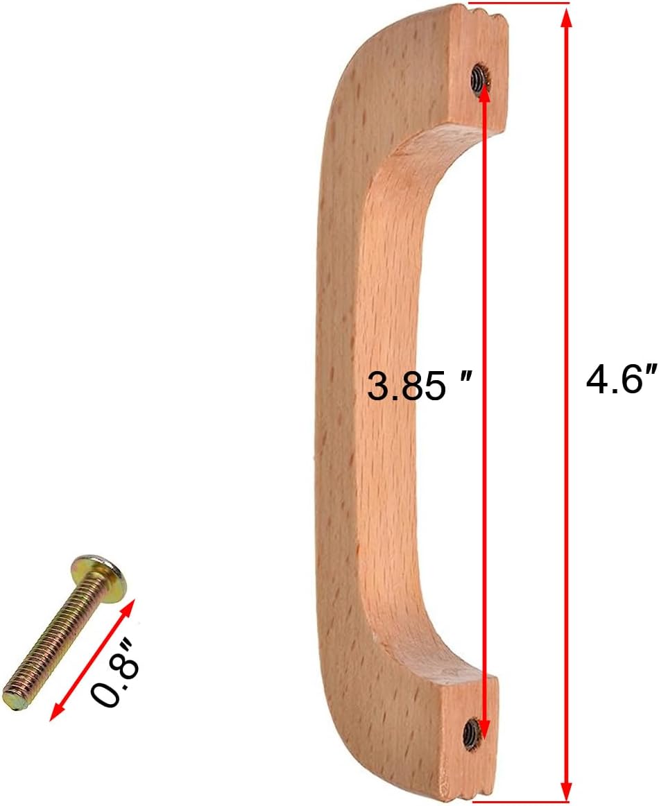 Cosmos 6 tiradores de madera para cajones de gabinete con tornillos