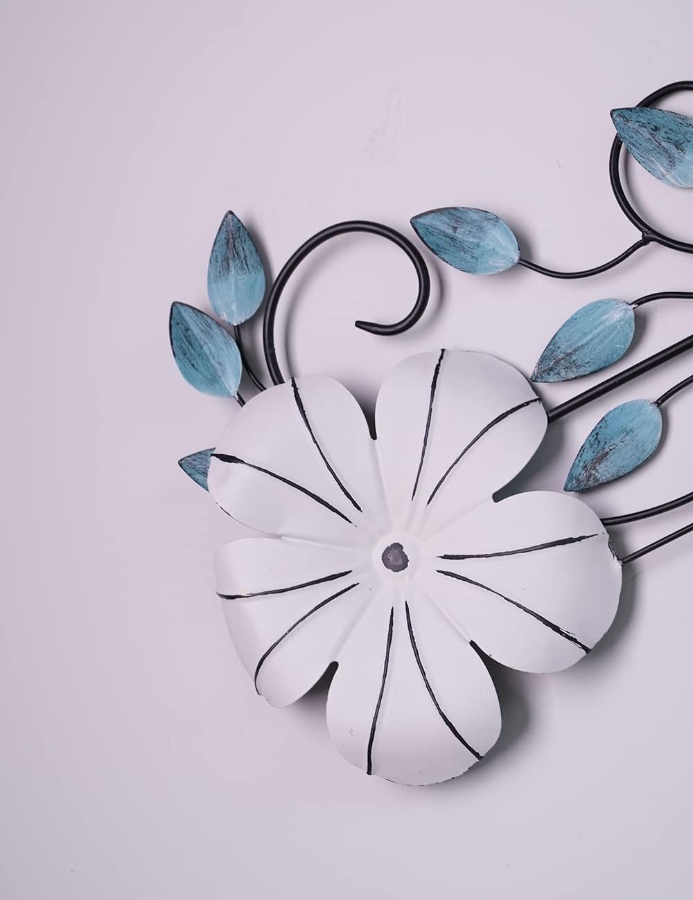 HONCOEN Decoración de pared de flores de metal, escultura de arte de pared 3D, regalos modernos para el hogar, manualidades en interiores, 34.6 x