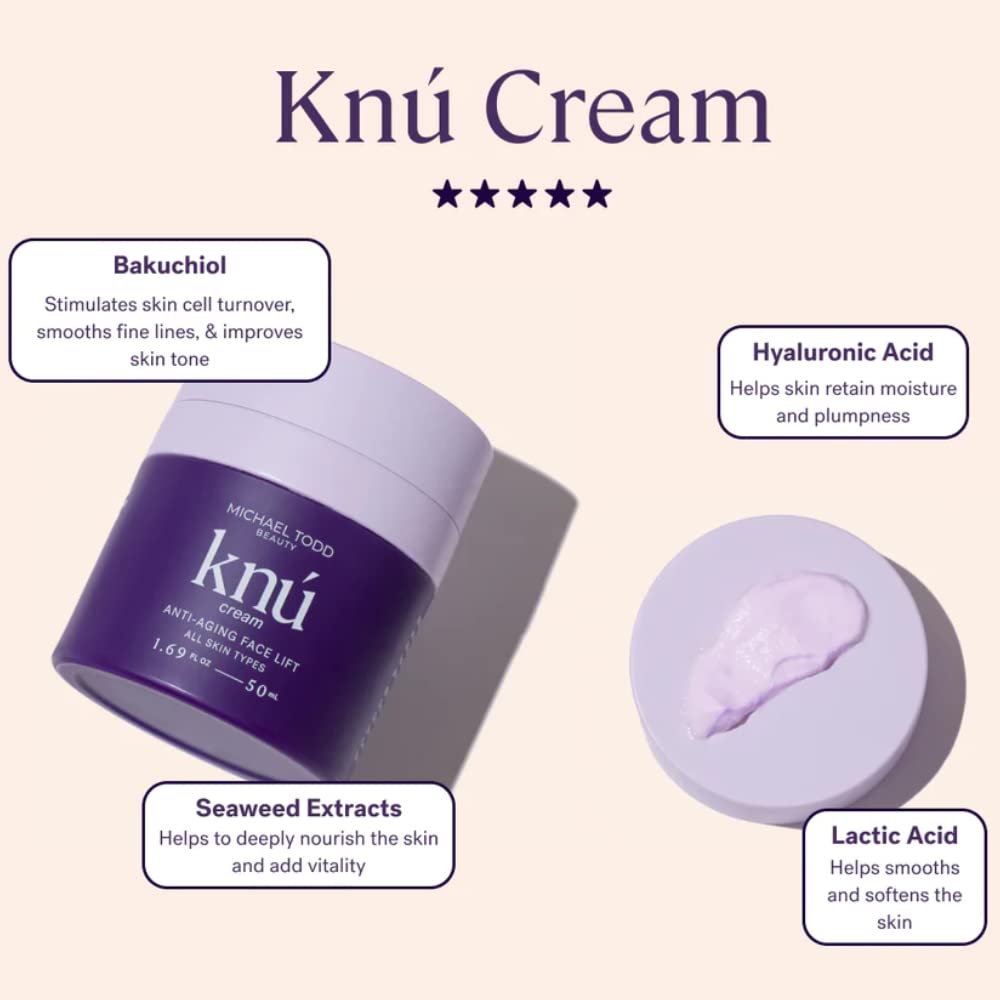 MICHAEL TODD Crema Beauty KNU  Crema para levantar la cara, aclarar y tensar  Para Hidratar y Rejuvenecer  Con Bakuchiol, Péptidos y Secreción de