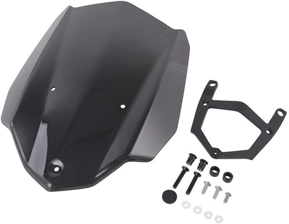Motorcycle Windshield Smoke Color and Black Color Windscreens Wind Deflector Screen Compatible with MT03 MT 03 2016 with Mounting Bracket Windshield