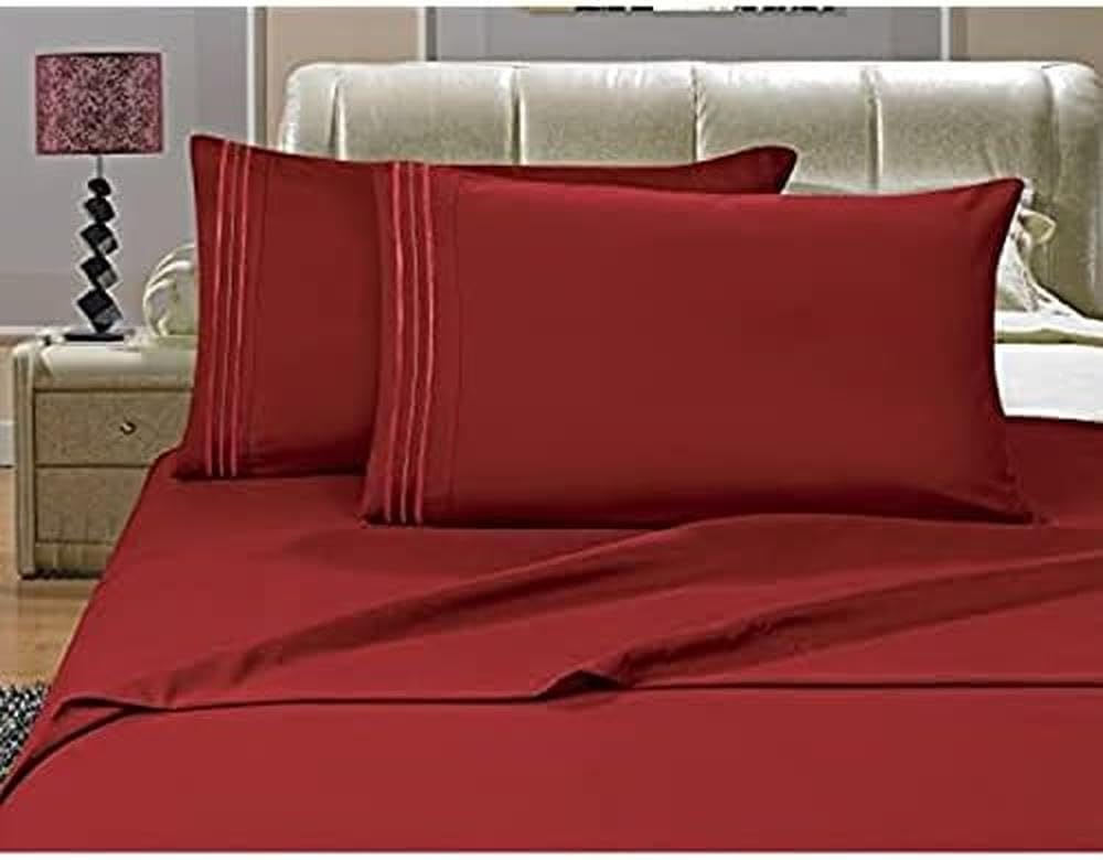 Elegant Comfort Tienda Juego de cama lujoso de 1500 hilos, de calidad hotelera arrugas, Microfibra, King
