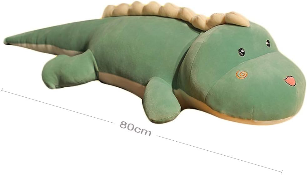 Almohada de felpa de dinosaurio, lindo juguete de peluche de dinosaurio suave, almohada grande para abrazar, regalos para cumpleaños de niños, San