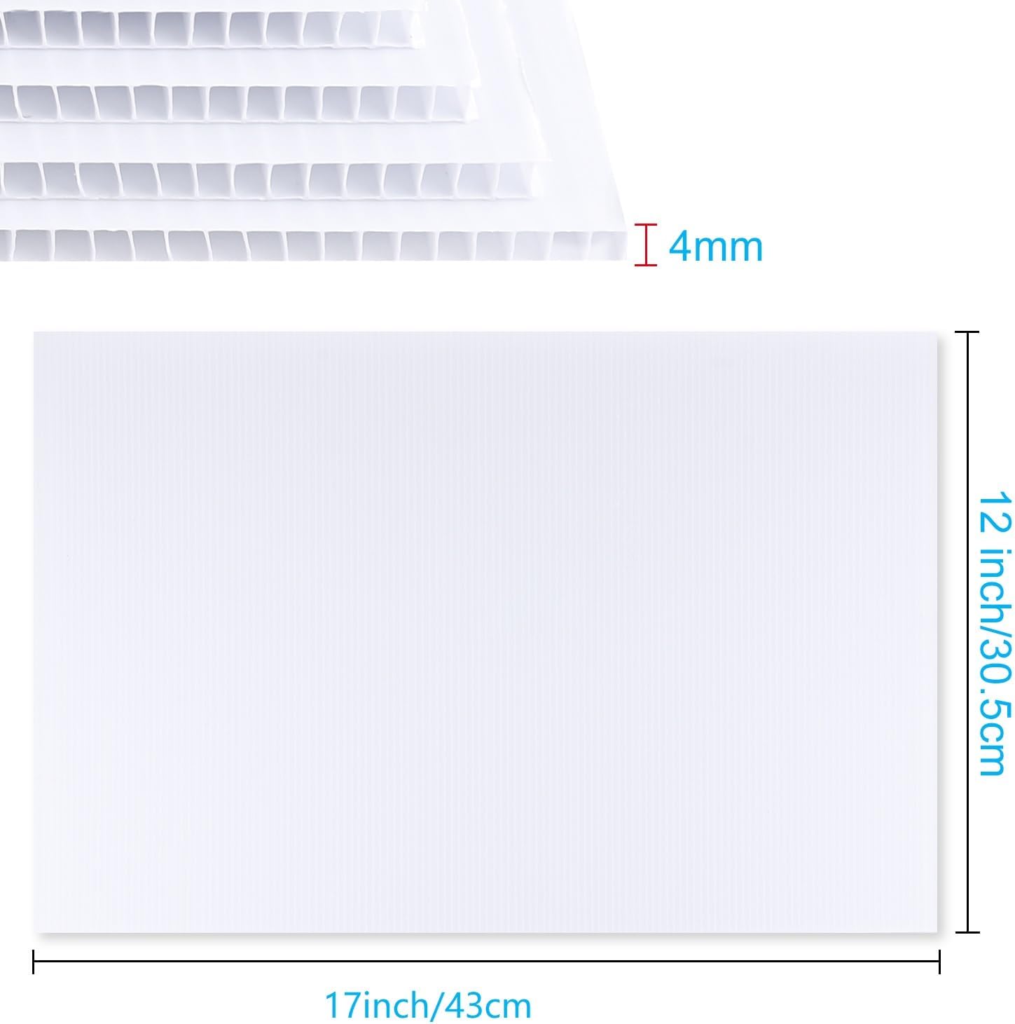 PLULON 20 letreros en blanco para patio, 17 x 12 pulgadas, tablero de plástico corrugado, letrero de tablero, letrero de césped para alquiler, venta